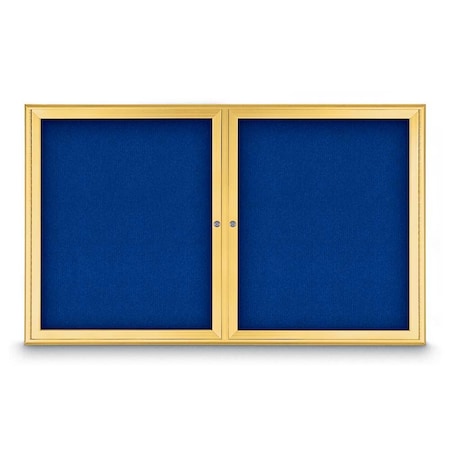 United Visual Products Sliding Door Indoor Enclosed Corkboard, 9 UV9030ACS-SATIN-DBURGU